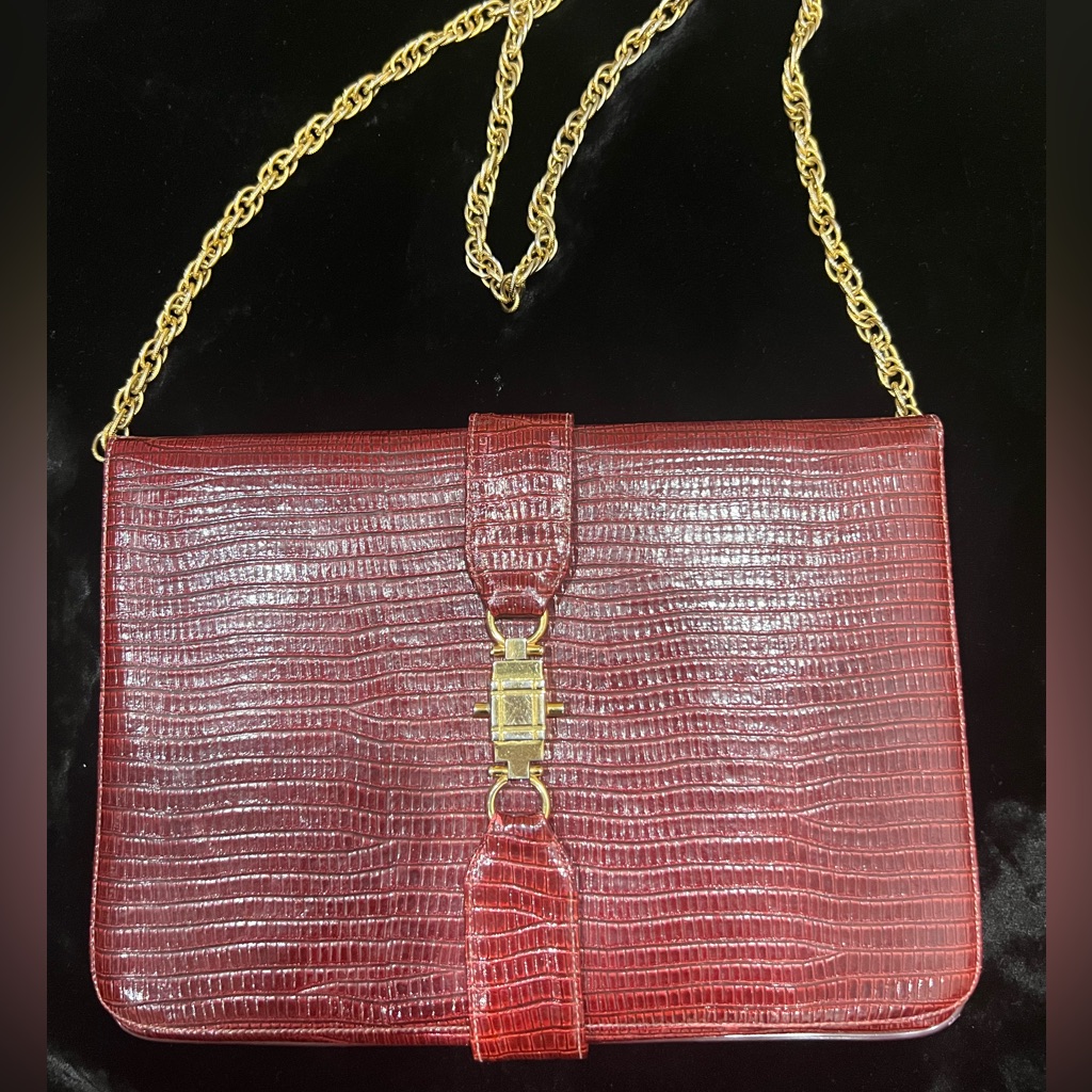 Lizard Embossed Shoulder Bag